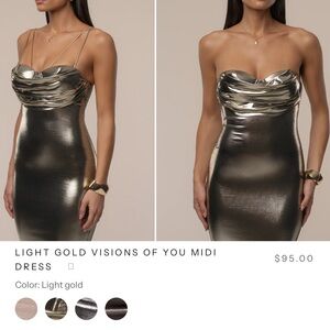 JLUXLABEL Metallic Gold Maxi Dress
